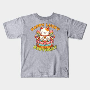 Maneki neko lucky birthday Kids T-Shirt